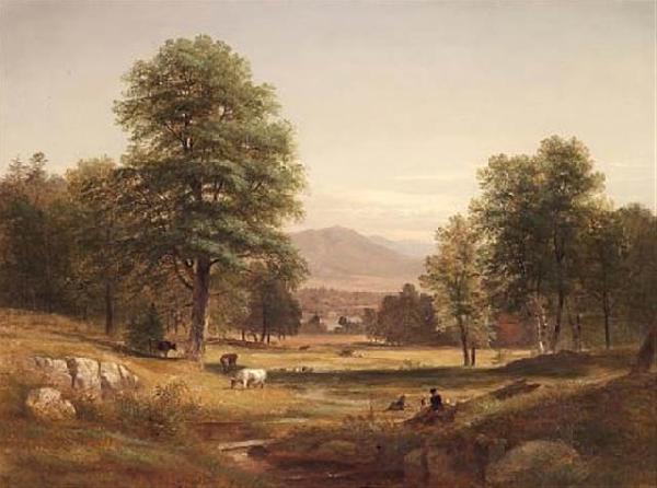 Samuel Lancaster Gerry Peaceful afternoon with sheep and cows.